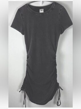 Victoria’s Secret PINK Ruched Mini Dress XS Gray Drawstring Bodycon